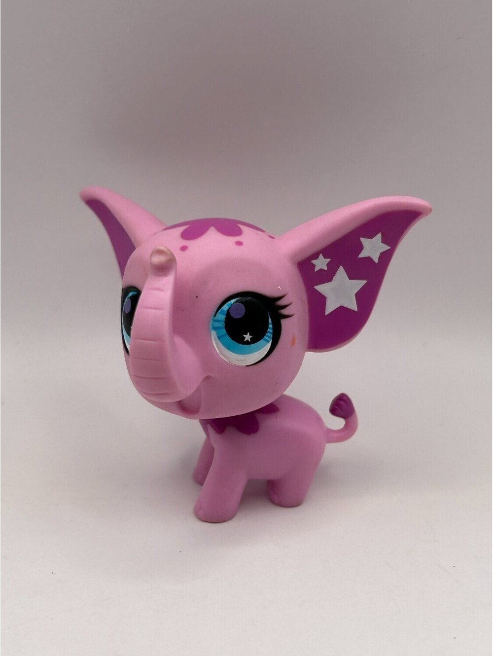 Littlest Pet Shop Elephant #2752 Pink Bobblehead Mini Figure Floral Marking Toy
